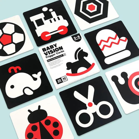 Cartes d’éveil Montessori à contraste élevé pour bébé
