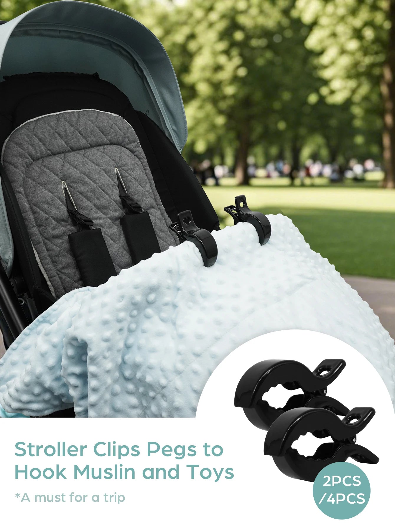Clips universels pour poussette Lot de 4