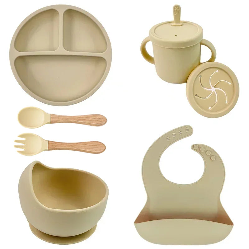 Ensemble repas en silicone pour bébé – 6 pièces sans BPA