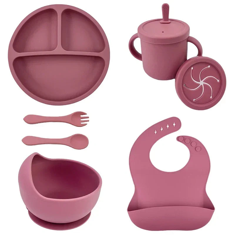 Ensemble repas en silicone pour bébé – 6 pièces sans BPA