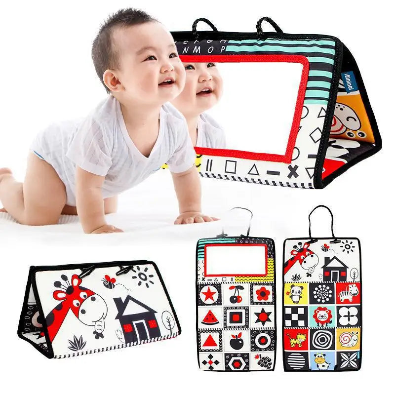 Livre d’éveil pliable avec miroir pour bébé