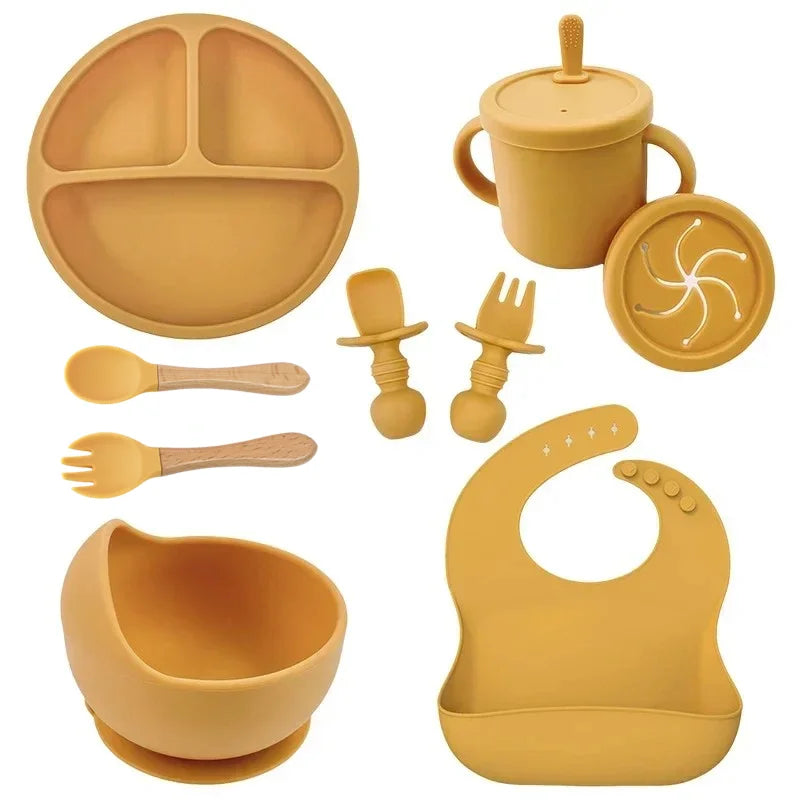 Ensemble repas en silicone pour bébé – 6 pièces sans BPA