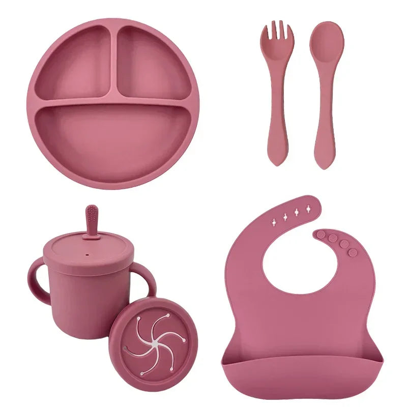 Ensemble repas en silicone pour bébé – 6 pièces sans BPA