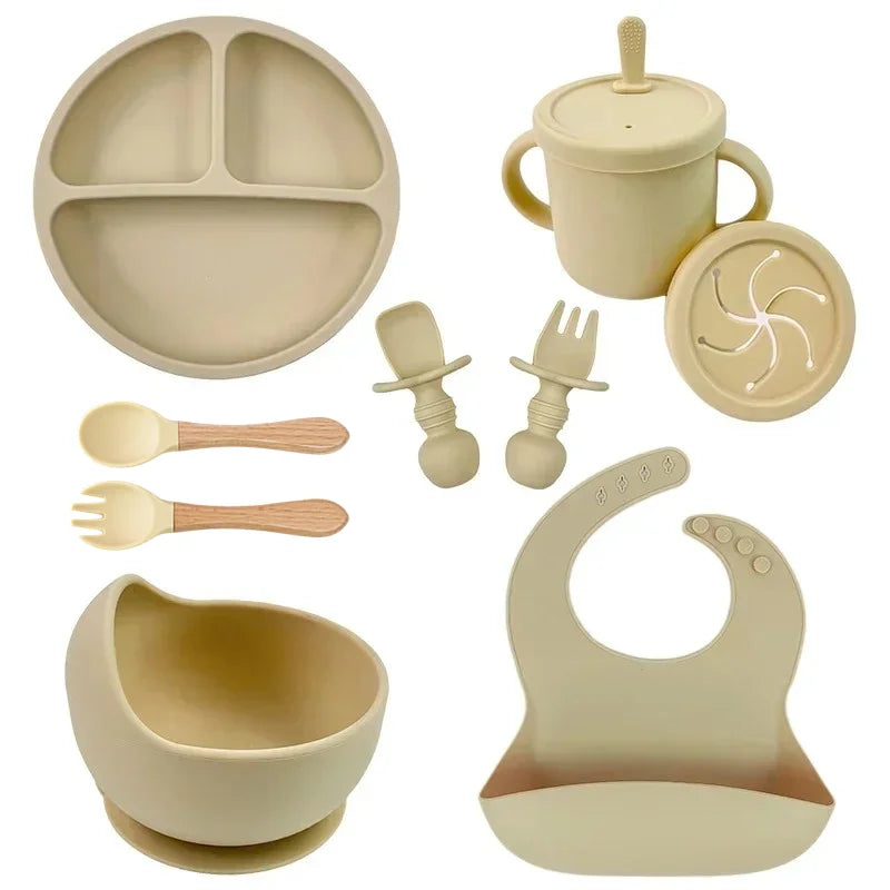 Ensemble repas en silicone pour bébé – 6 pièces sans BPA