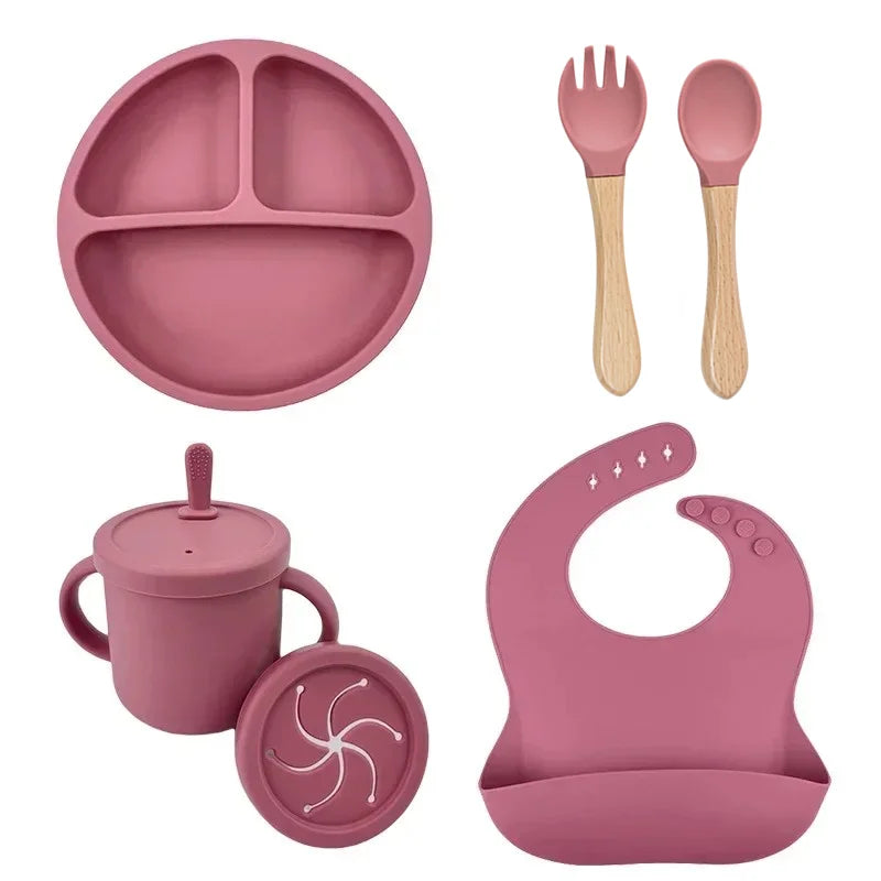 Ensemble repas en silicone pour bébé – 6 pièces sans BPA