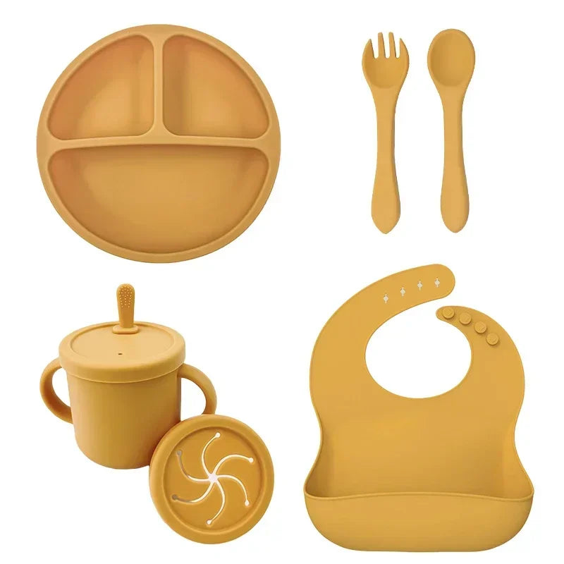 Ensemble repas en silicone pour bébé – 6 pièces sans BPA