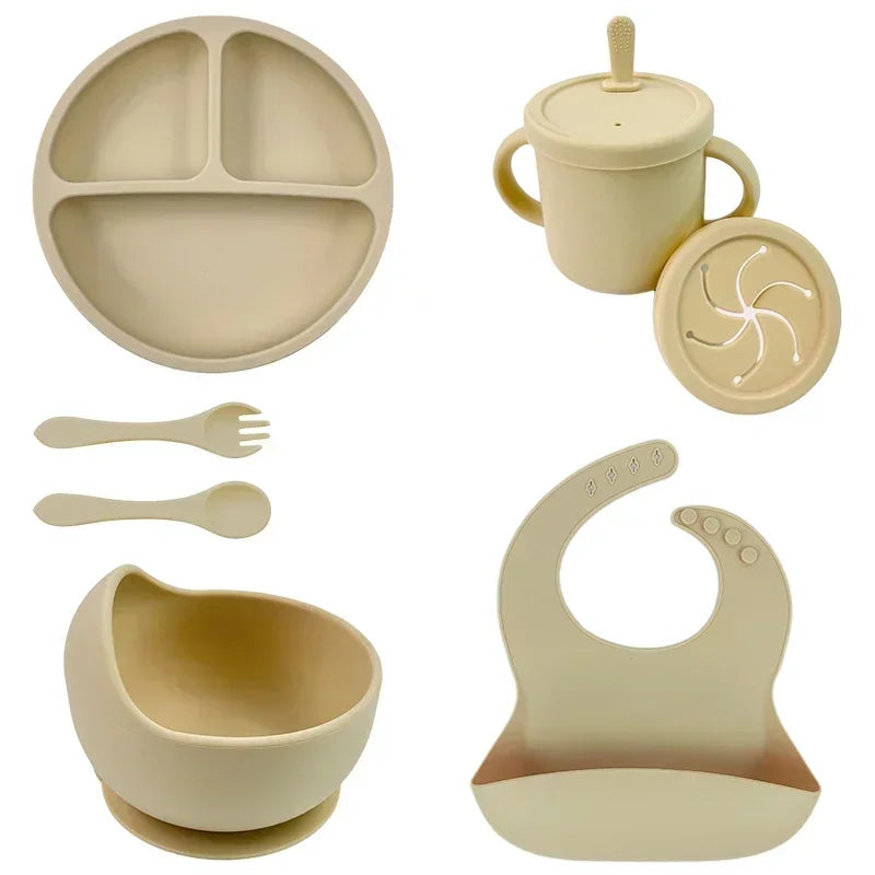 Ensemble repas en silicone pour bébé – 6 pièces sans BPA