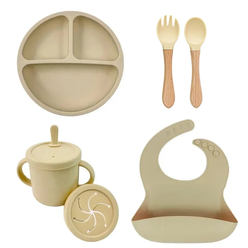 Ensemble repas en silicone pour bébé – 6 pièces sans BPA