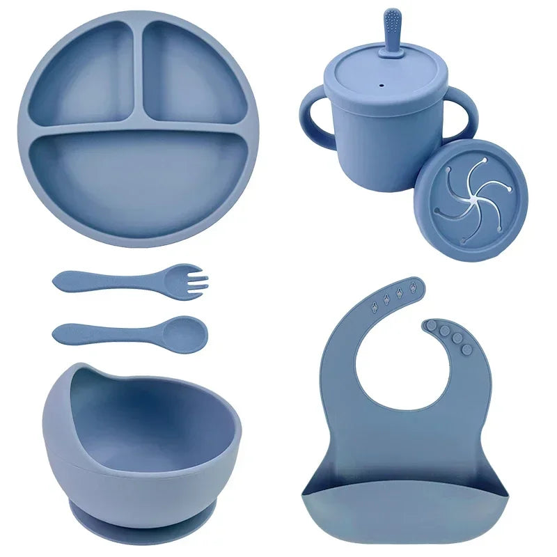 Ensemble repas en silicone pour bébé – 6 pièces sans BPA