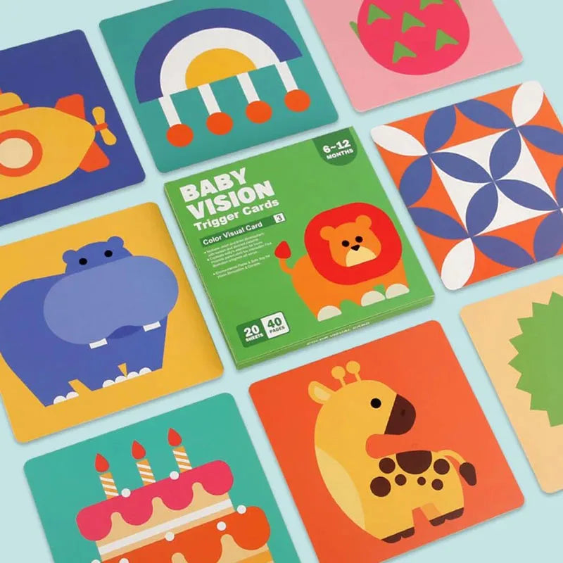 Cartes d’éveil Montessori à contraste élevé pour bébé