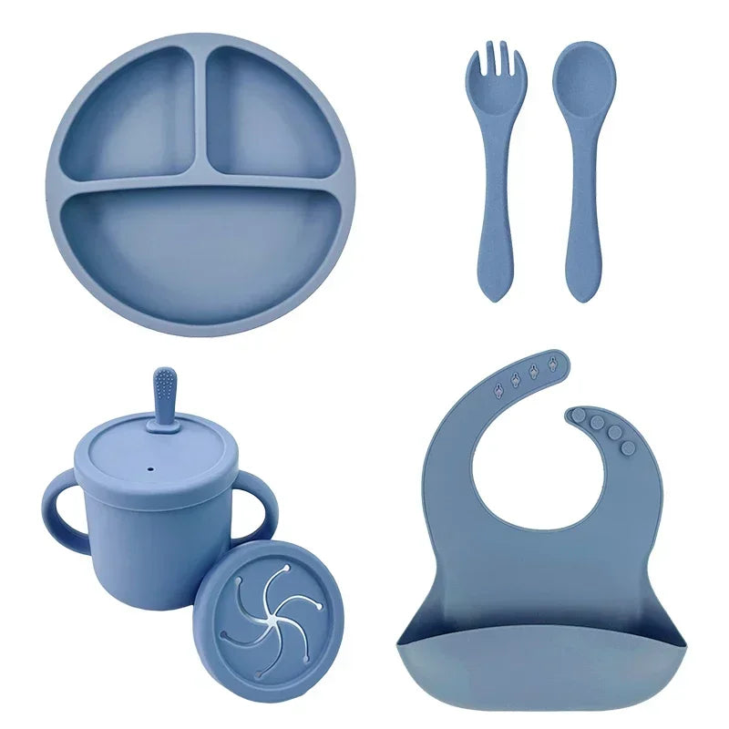 Ensemble repas en silicone pour bébé – 6 pièces sans BPA