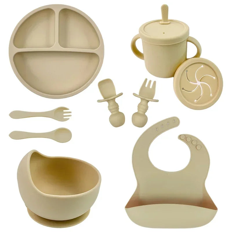 Ensemble repas en silicone pour bébé – 6 pièces sans BPA