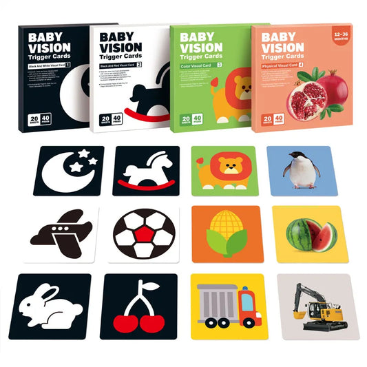 Cartes d’éveil Montessori à contraste élevé pour bébé
