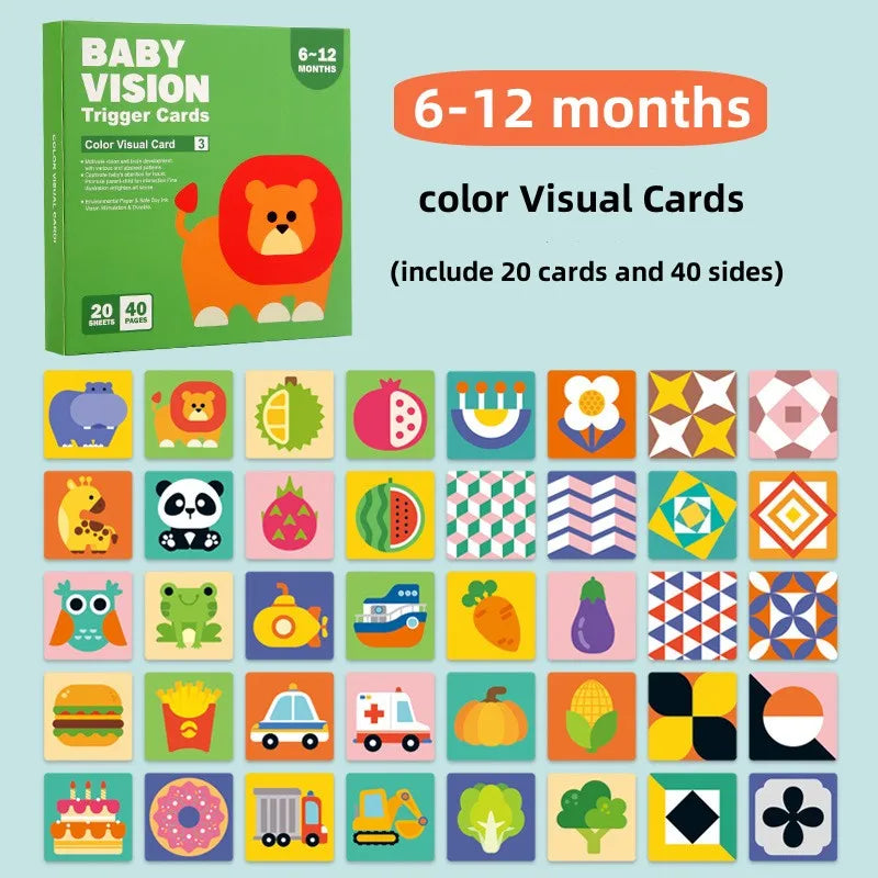 Cartes d’éveil Montessori à contraste élevé pour bébé