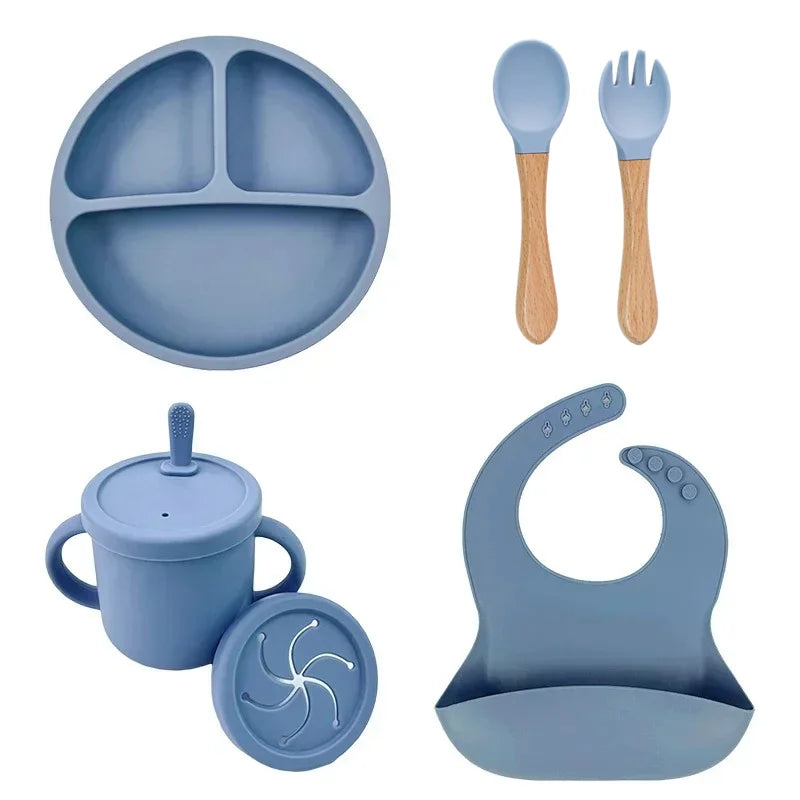 Ensemble repas en silicone pour bébé – 6 pièces sans BPA