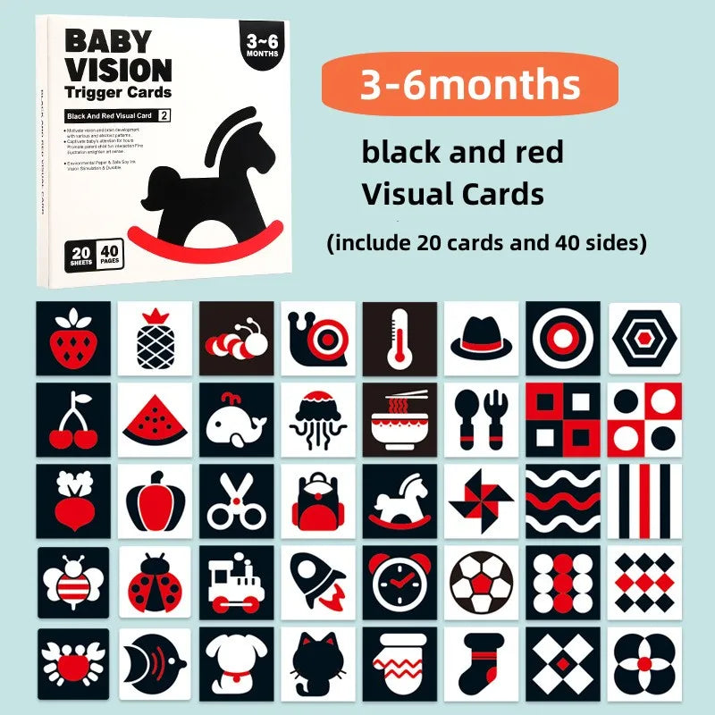 Cartes d’éveil Montessori à contraste élevé pour bébé