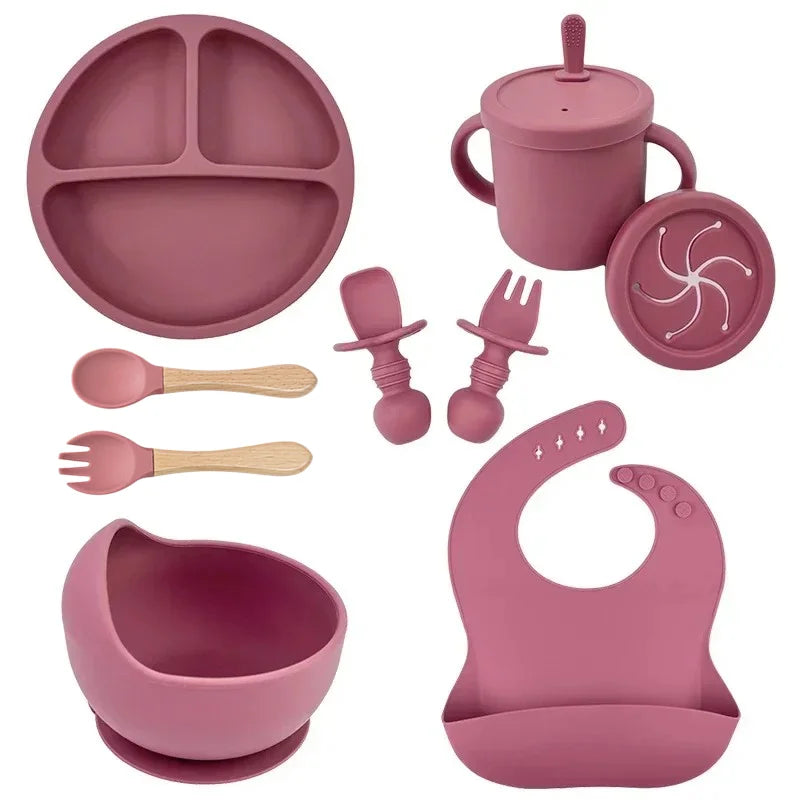 Ensemble repas en silicone pour bébé – 6 pièces sans BPA