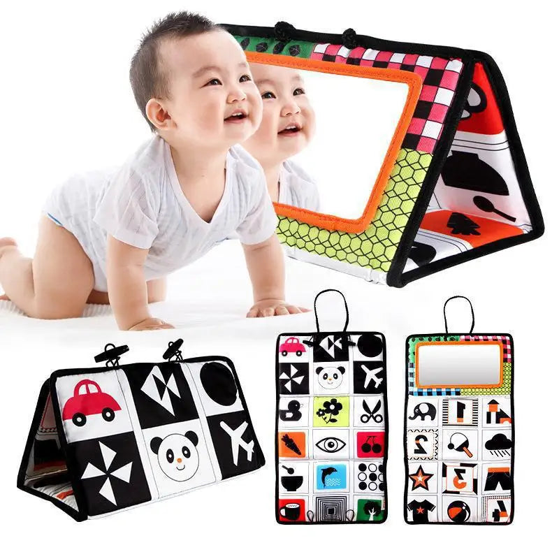 Livre d’éveil pliable avec miroir pour bébé