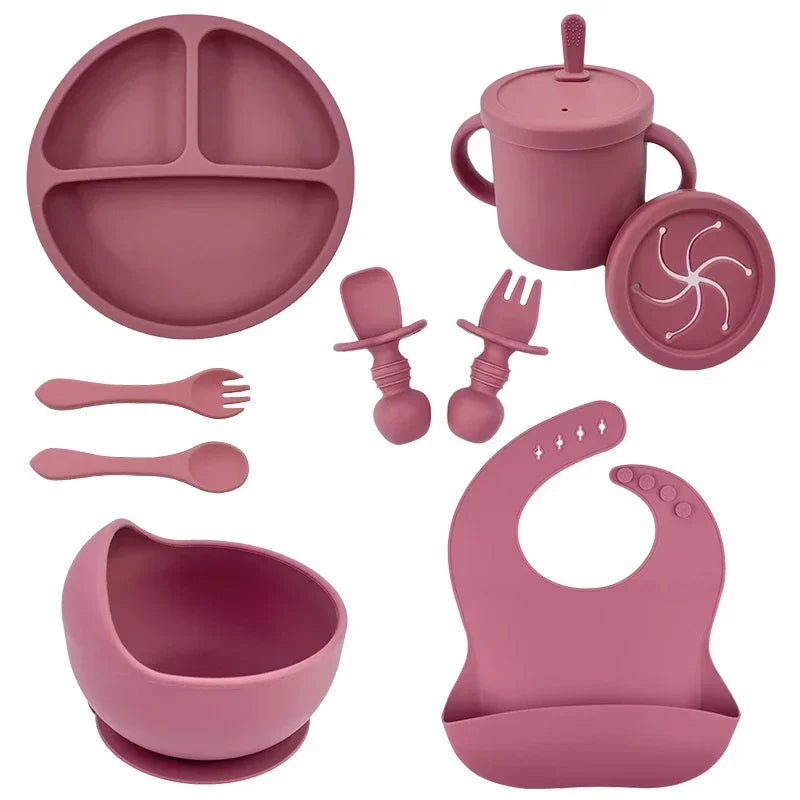Ensemble repas en silicone pour bébé – 6 pièces sans BPA