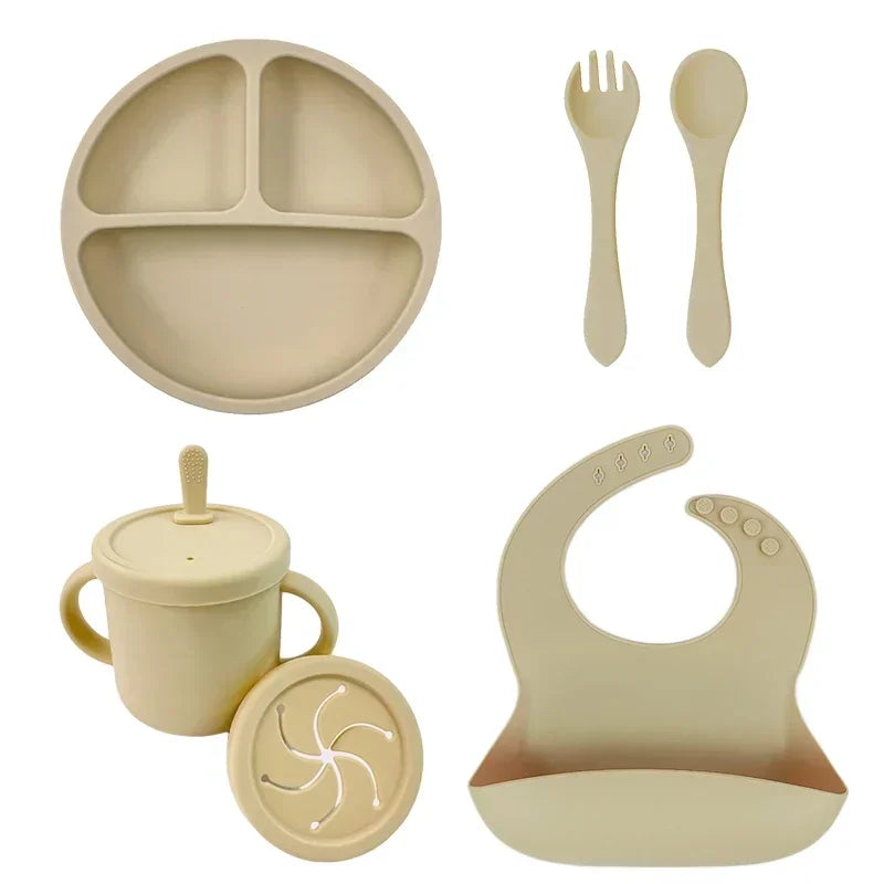 Ensemble repas en silicone pour bébé – 6 pièces sans BPA