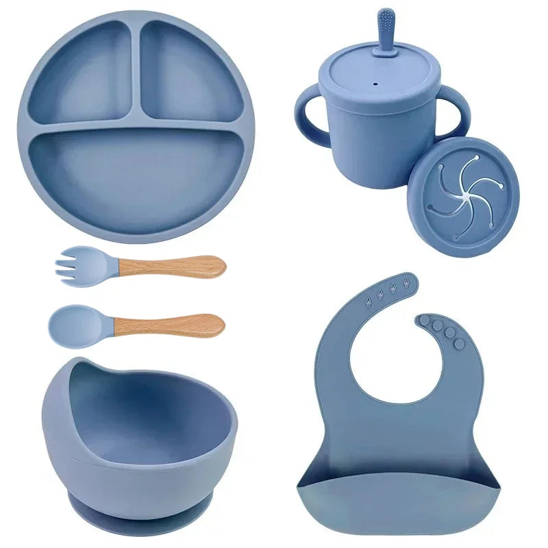 Ensemble repas en silicone pour bébé – 6 pièces sans BPA