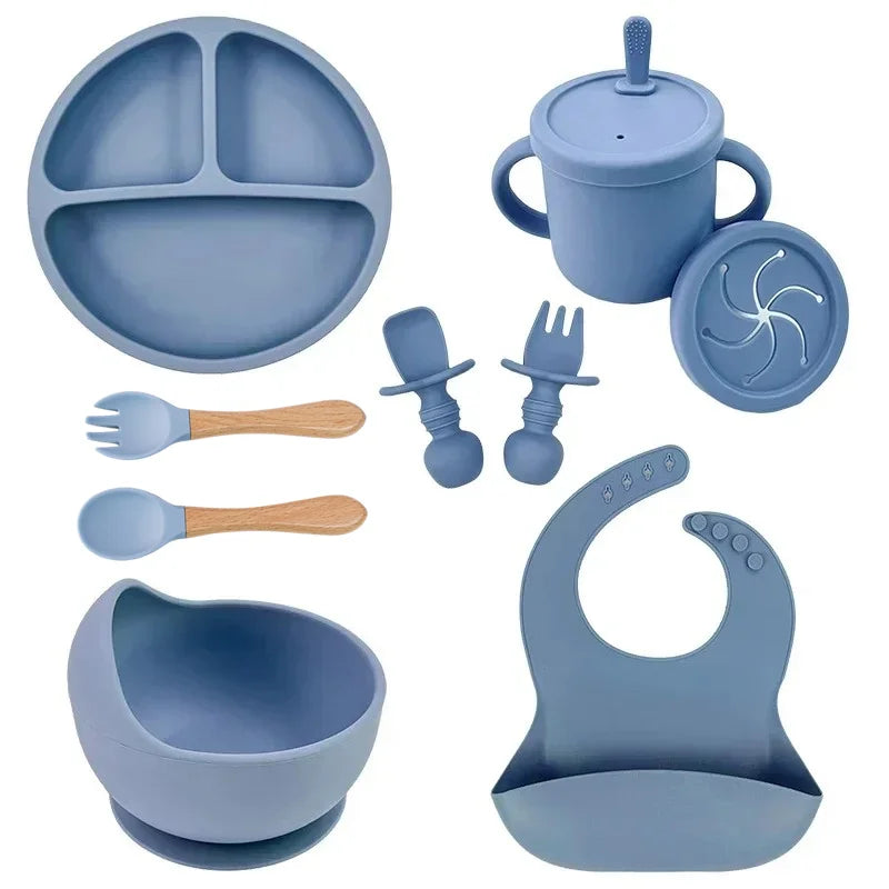 Ensemble repas en silicone pour bébé – 6 pièces sans BPA