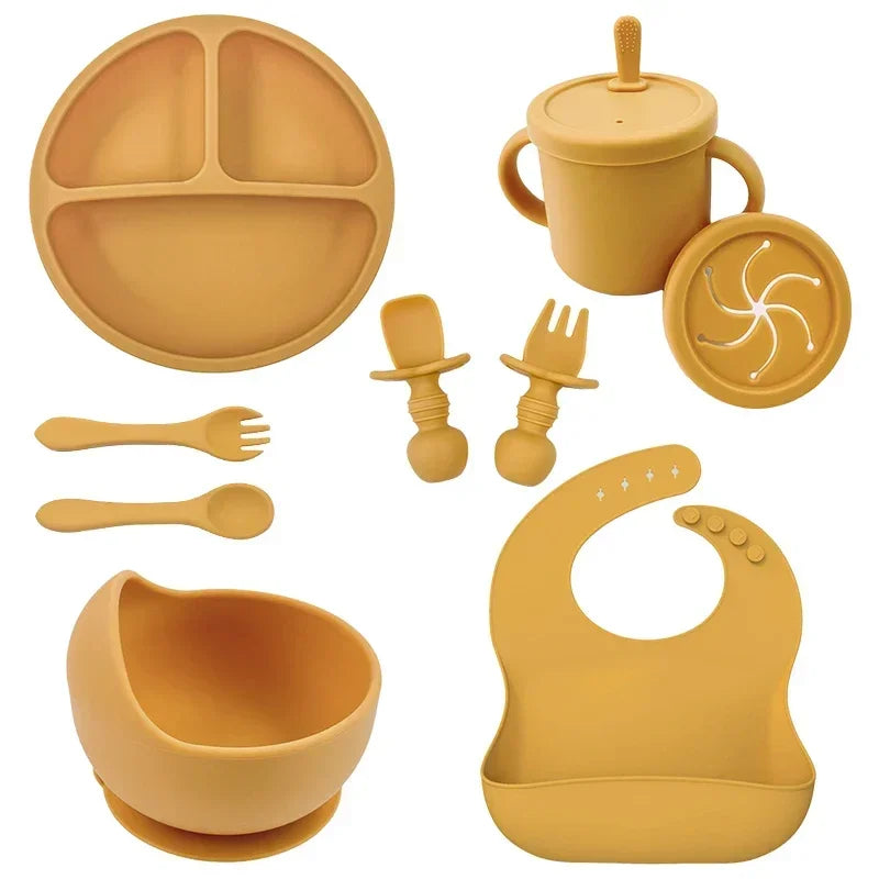Ensemble repas en silicone pour bébé – 6 pièces sans BPA