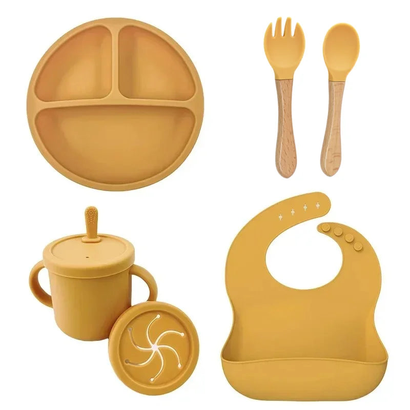 Ensemble repas en silicone pour bébé – 6 pièces sans BPA