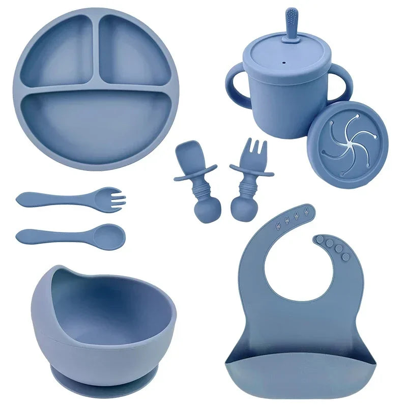 Ensemble repas en silicone pour bébé – 6 pièces sans BPA