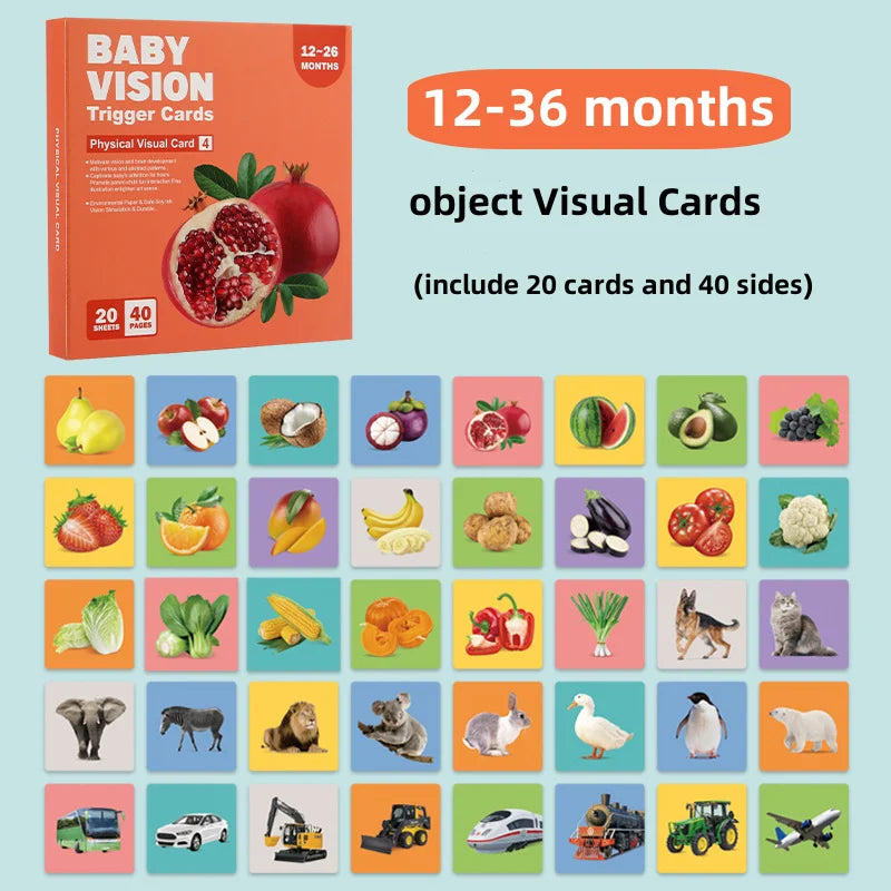 Cartes d’éveil Montessori à contraste élevé pour bébé