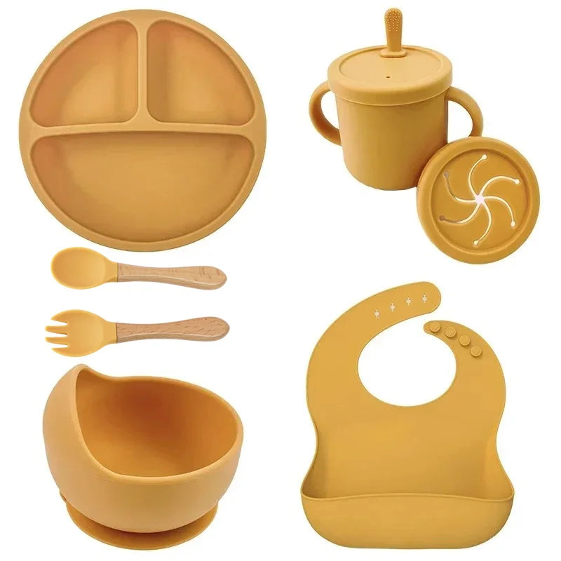 Ensemble repas en silicone pour bébé – 6 pièces sans BPA