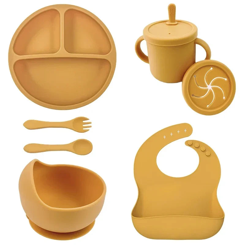 Ensemble repas en silicone pour bébé – 6 pièces sans BPA