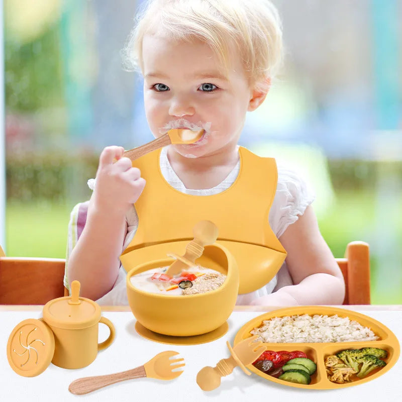 Ensemble repas en silicone pour bébé – 6 pièces sans BPA