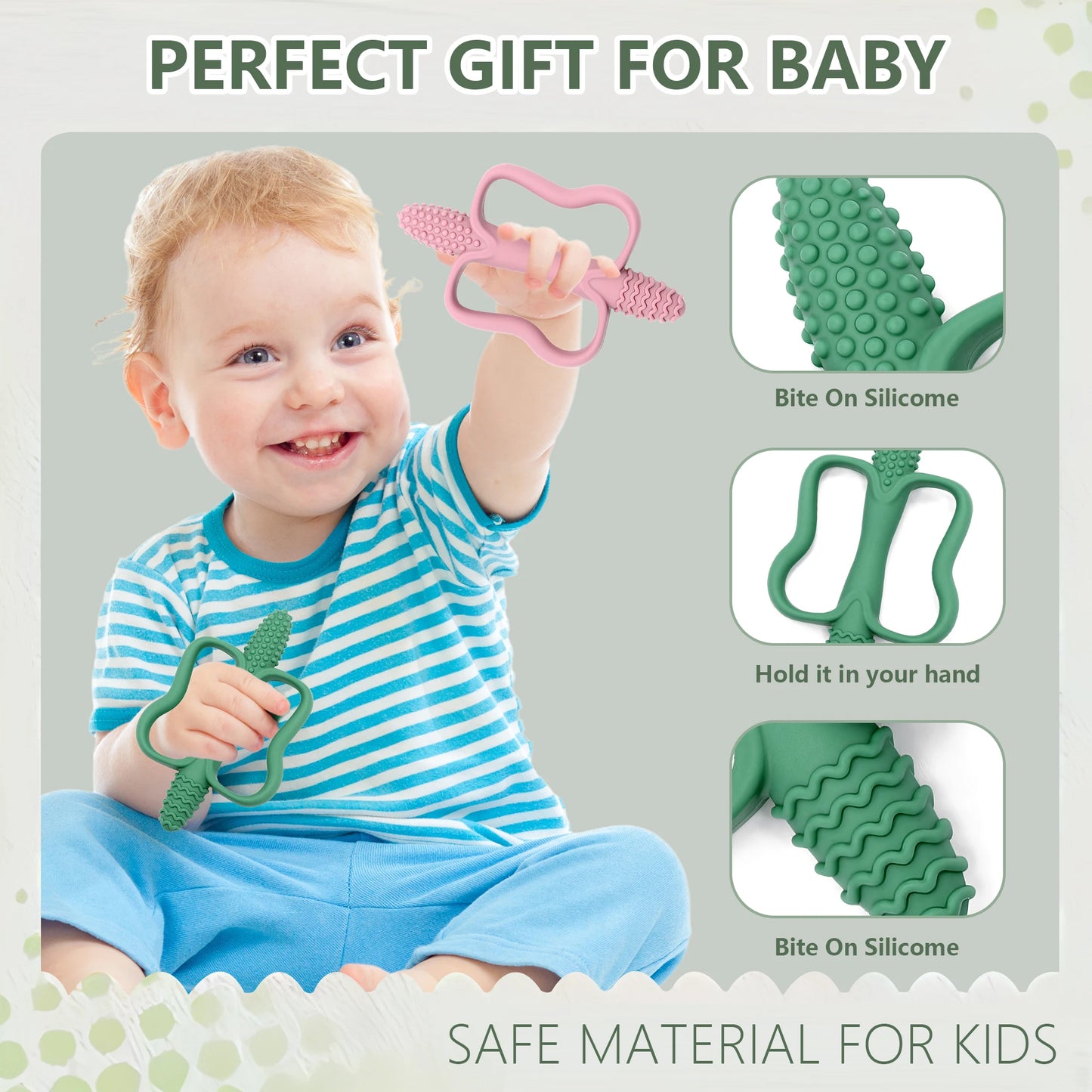 Anneau de dentition ergonomique en silicone